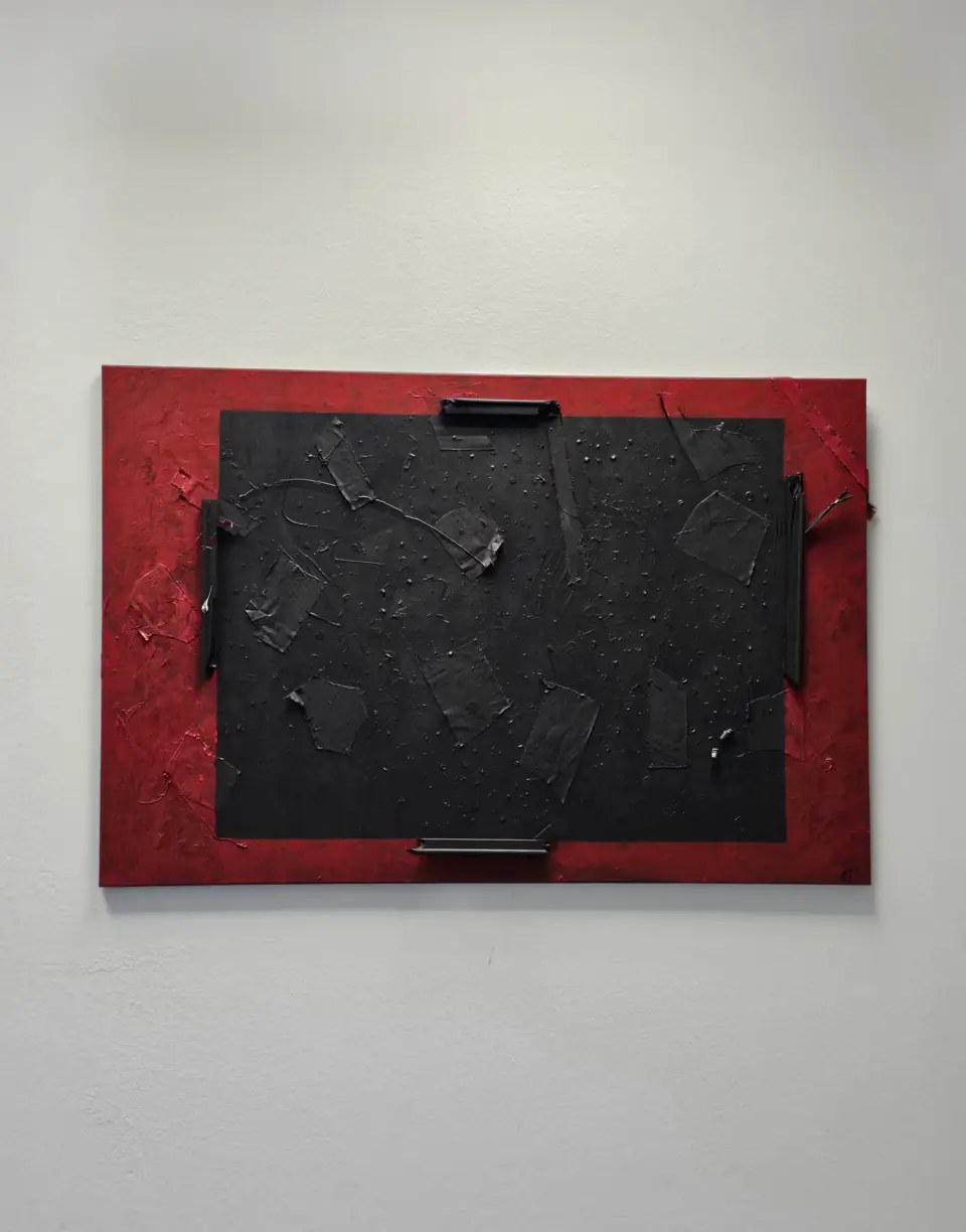 Are You Done — Mischtechnik & Klebeband auf Leinwand